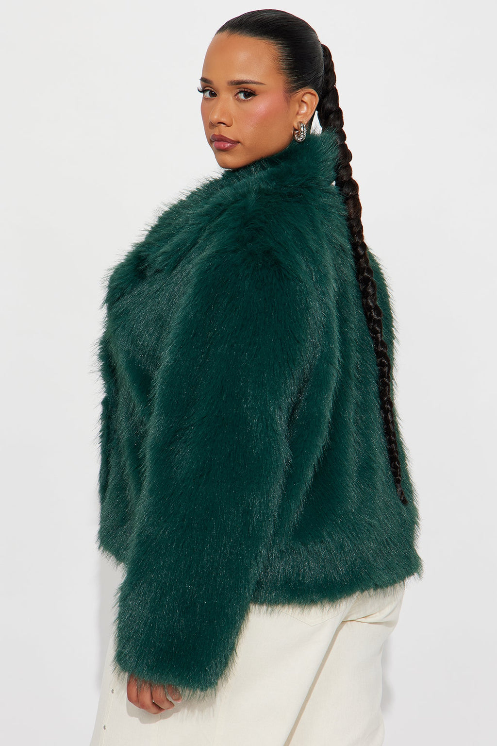 Kennedy Faux Fur Coat - Hunter Green