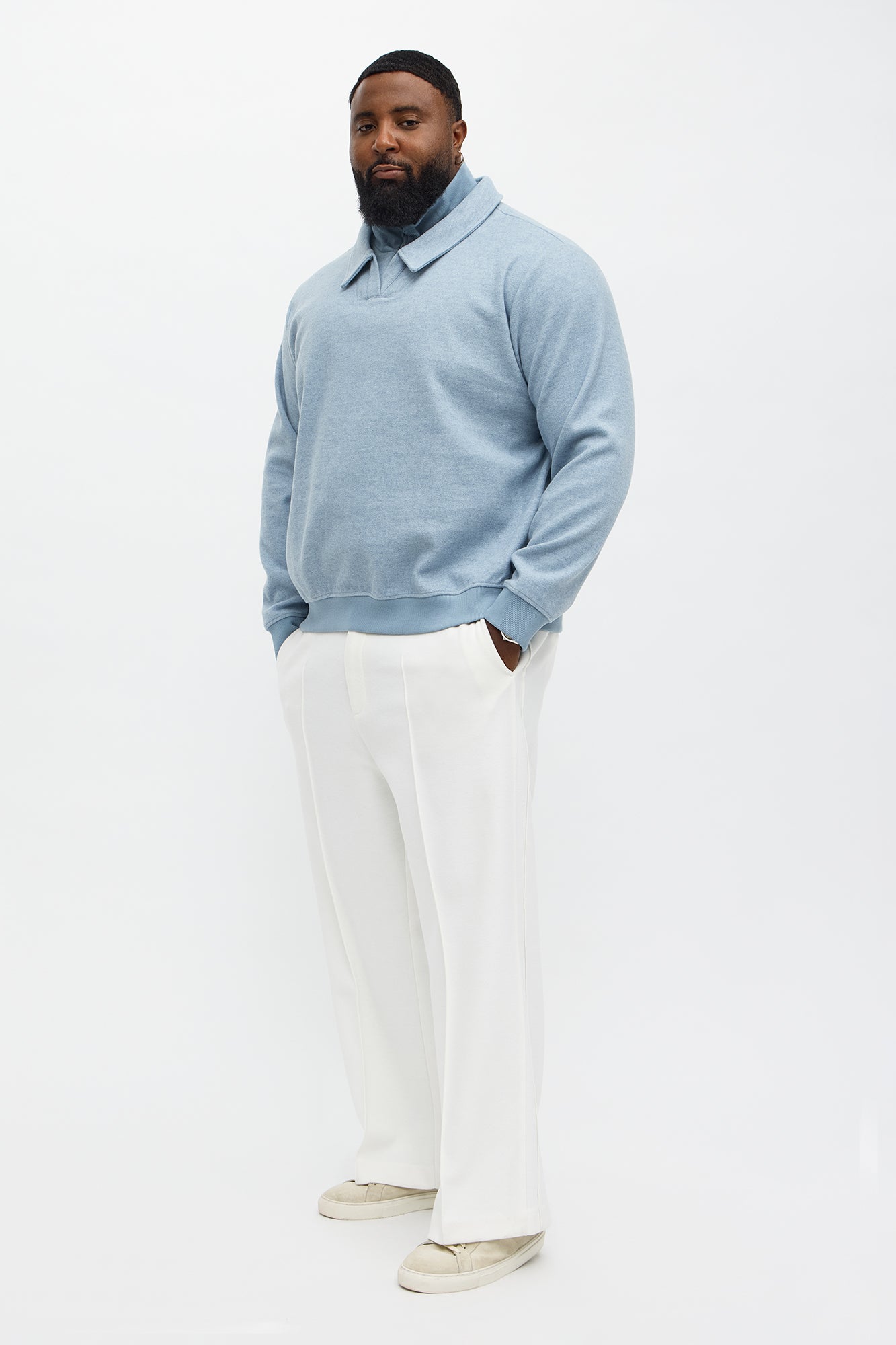 Layered Edit Quarter Zip - Blue