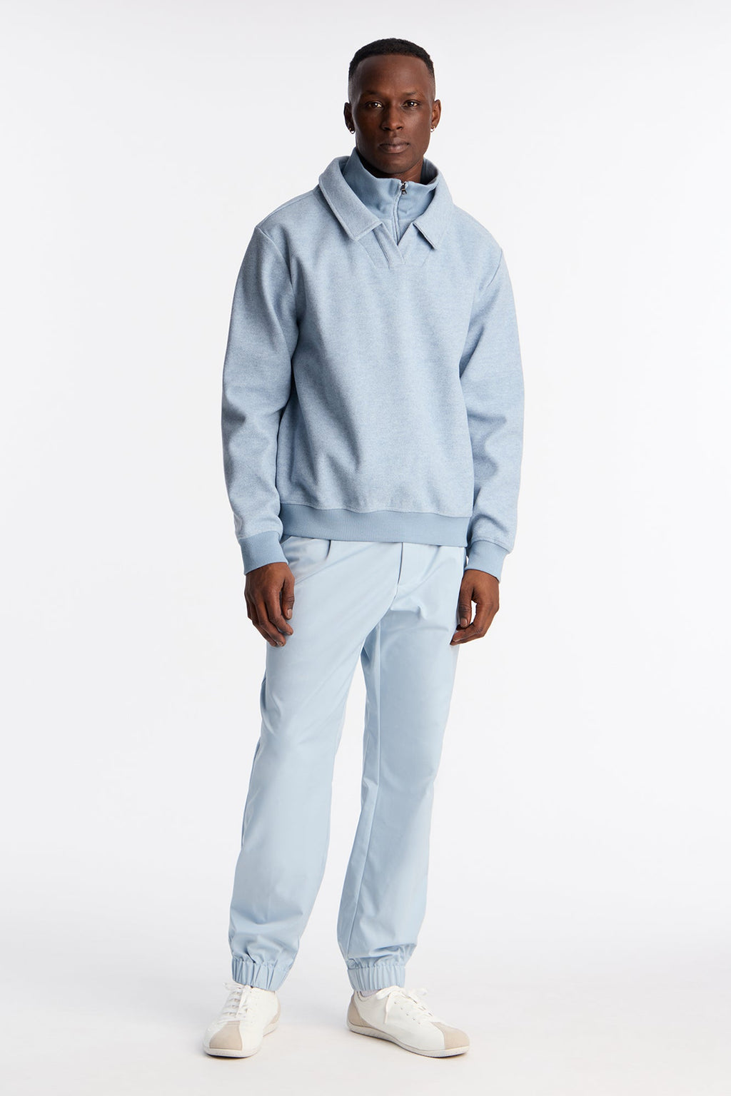 Layered Edit Quarter Zip - Blue