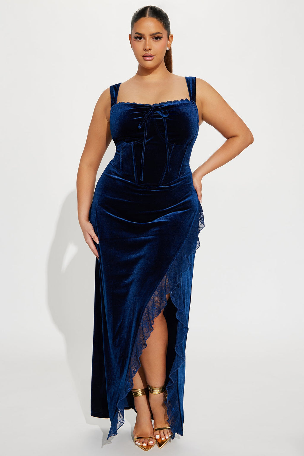 Sydney Velvet Maxi Dress - Navy
