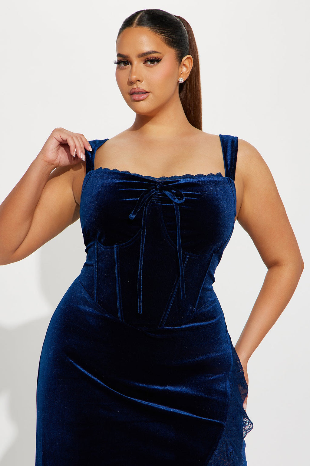 Sydney Velvet Maxi Dress - Navy