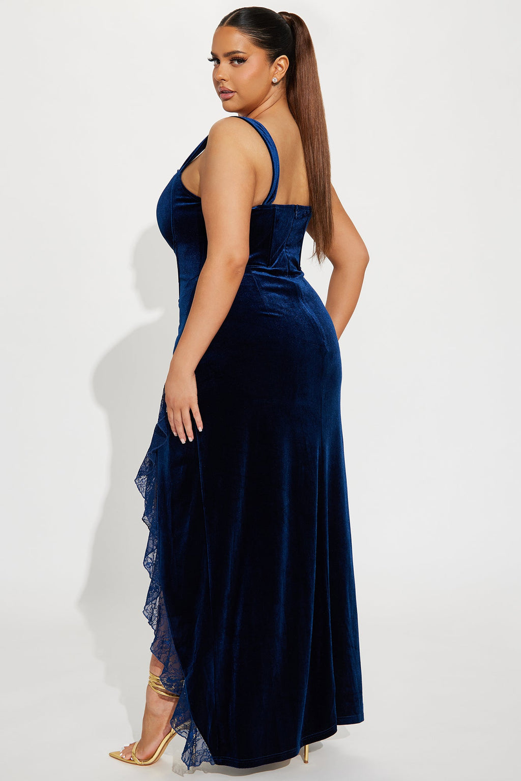 Sydney Velvet Maxi Dress - Navy